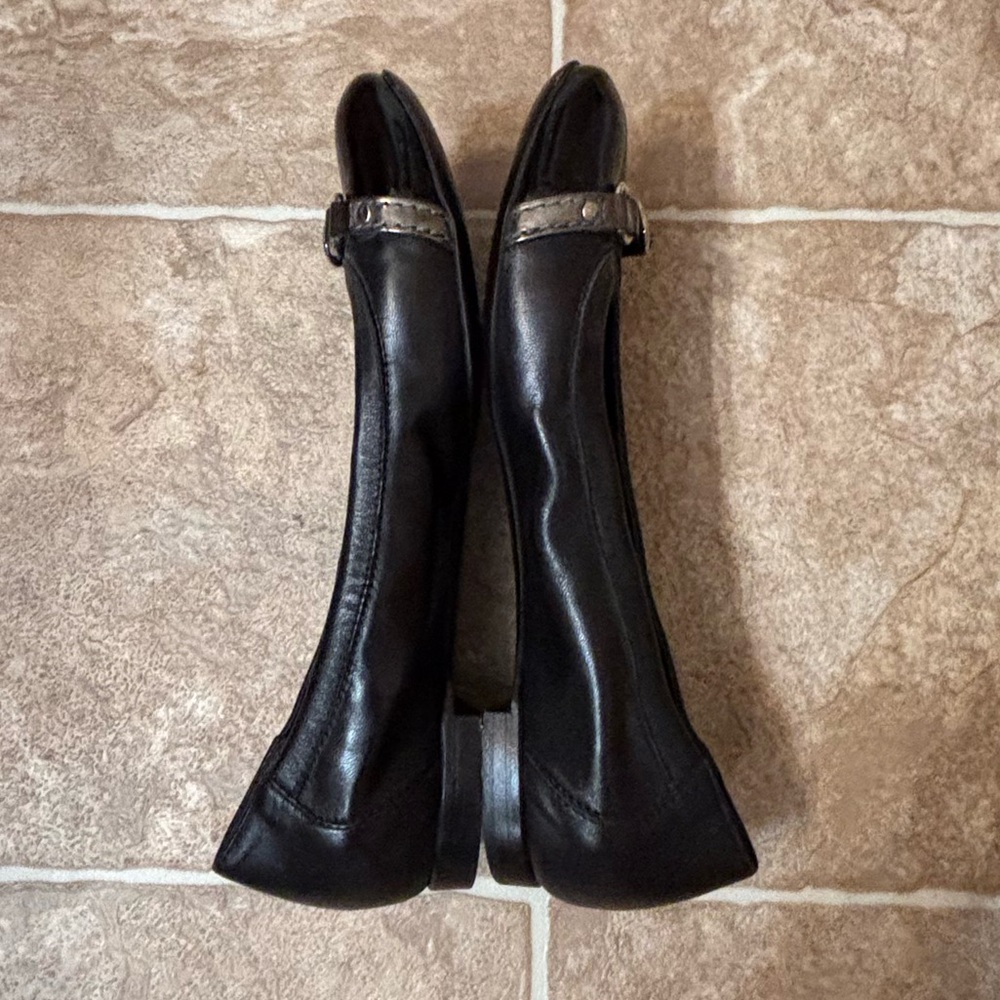 AGL Monika Cap Toe Ballet Black Flat 6.5 US Women’s Leather Made in Italy - Picture 5 of 12
